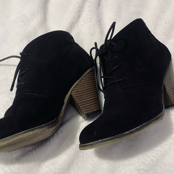 MIA Black Suede Ankle Booties - Picture 2 of 5
